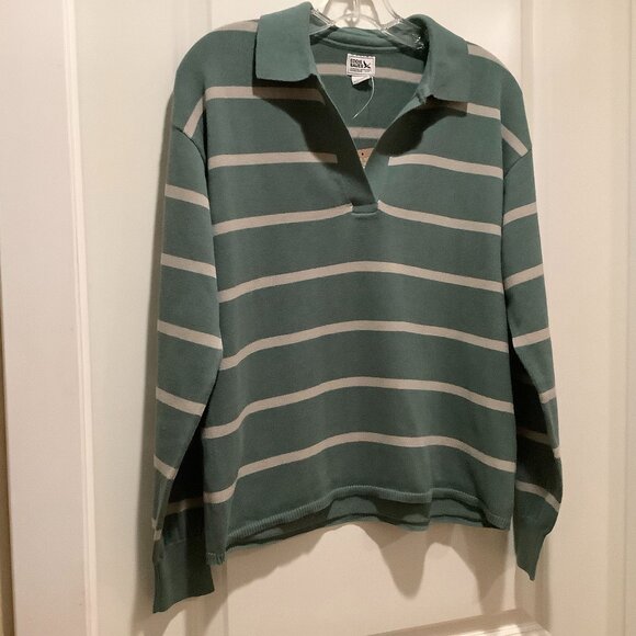 Eddie Bauer Johnny Collar Sweater, Juniper, size small NWT - Picture 1 of 7